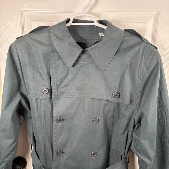 London Fog Men's Double-Breasted Belted Trench Coat 42 REG Green Made in USA